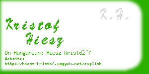 kristof hiesz business card